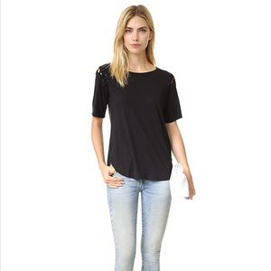 David Lerner Lace Up Sleeve Tee